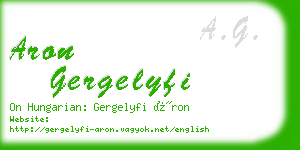 aron gergelyfi business card